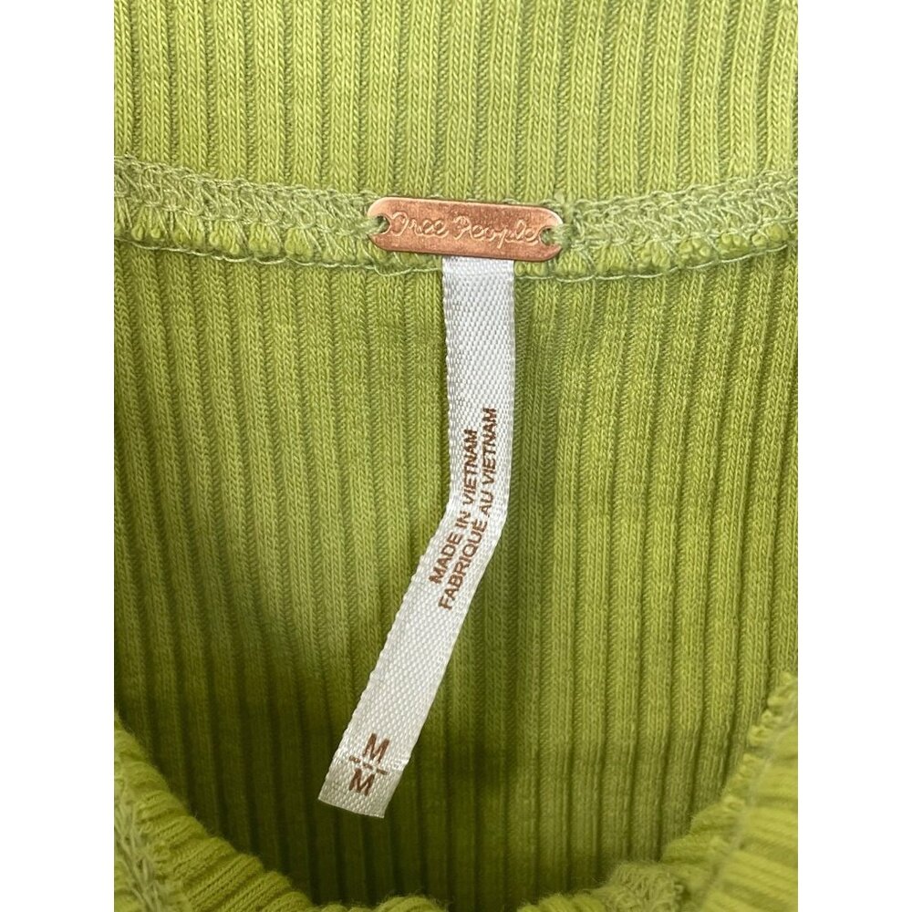 Free People Olive Green Ribbed Button-Front Tank - Picture 4 of 5